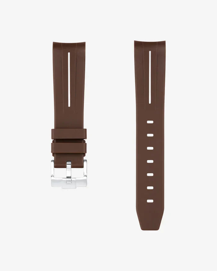 Curved Rubber Strap - Brown