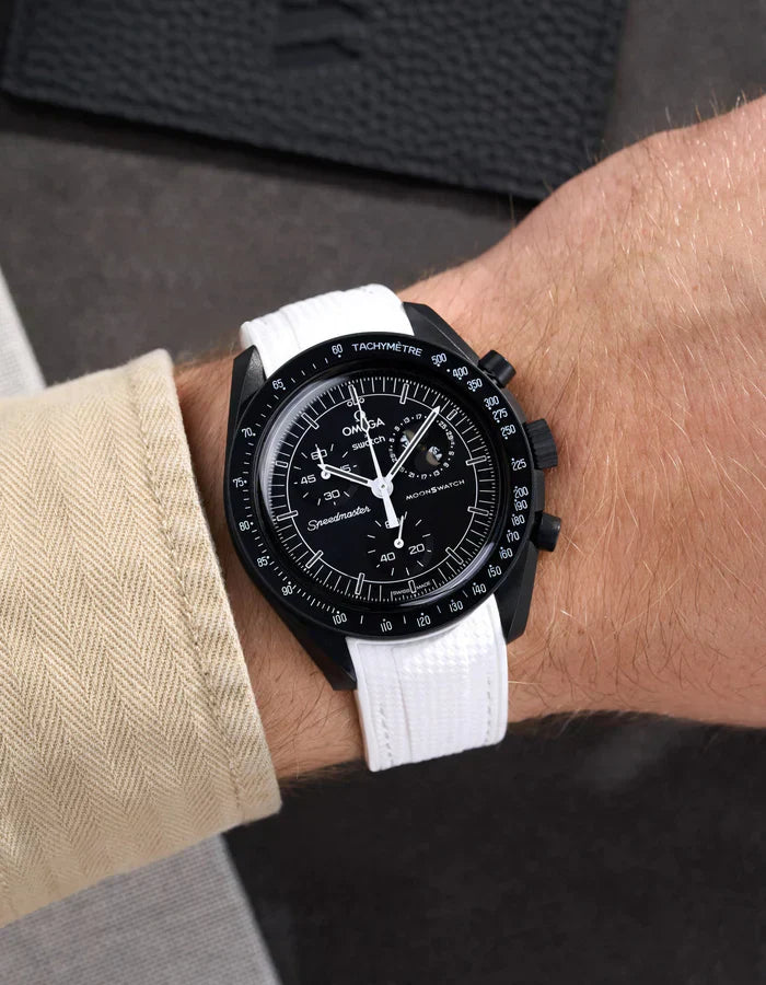 Premium Curved Rubber Strap - White